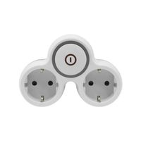 Rozgałęźnik wtyczkowy 2x gniazdo 230V Schuko z wyłącznikiem szaro-biały