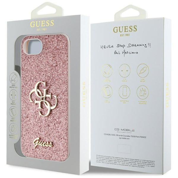 Etui Guess Fixed Glitter Big 4G do iPhone 16e różowy zdjęcie 8