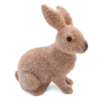 ZAJĄCZEK WIELKANOCNY BRĄZOWY KRÓLIK FLOKOWANY FIGURKA DEKORACJA ŚWIĄTECZNA