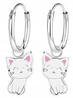 KOLCZYKI SREBRNE DLA DZIEWCZYNKI DZIECI SREBRO 925 KOŁA KOT