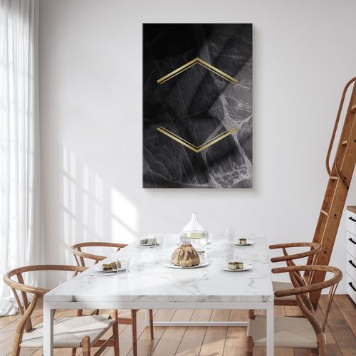 Obraz Na Płótnie Czarny Marmur Abstrakcja Styl Glamour 60cm x 90cm na Arena.pl