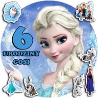 OPŁATEK NA TORT 30CM - KRAINA LODU DEKORACJA + IMIĘ + GRATIS! 24CM 26CM