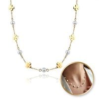 naszyjnik stal szlachetna pozłacana 14k złotem nst2182