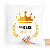 Dla Prezesa Viceprezes Poduszka Prezes Złoty Z Nadrukiem Ze Zdjęciem Z Nadr