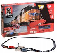 Loco Toys spalinówka 355cm z przejazdem kolejowym i zwrotnice