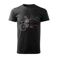 Koszulka rowerowa z rowerem górskim dla rowerzysty MTB mountain bike męska czarna REGULAR L