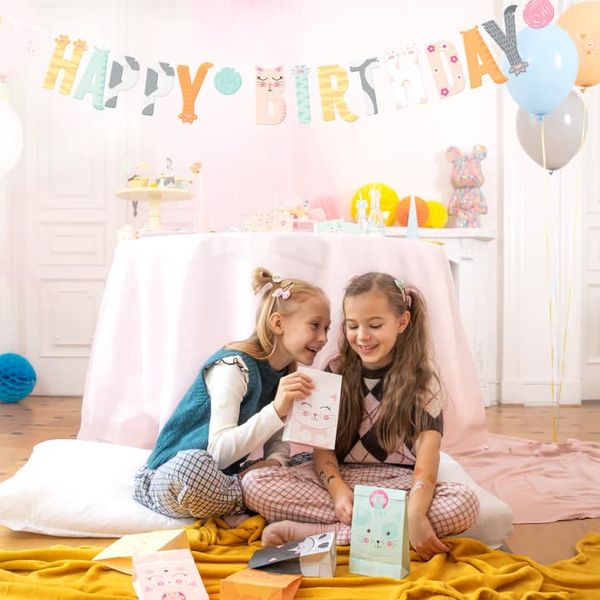 Baner Happy Birthday Kotki 200cm zdjęcie 2