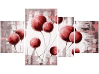 120CM 70 OBRAZ 4 ELEM ABSTRAKCYJNE DMUCHAWCE CZERWIENI ŚCIENNY