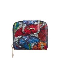 Skórzany portfel damski kolorowy motyle granatowy BajuBaj PD1023s13 RFID