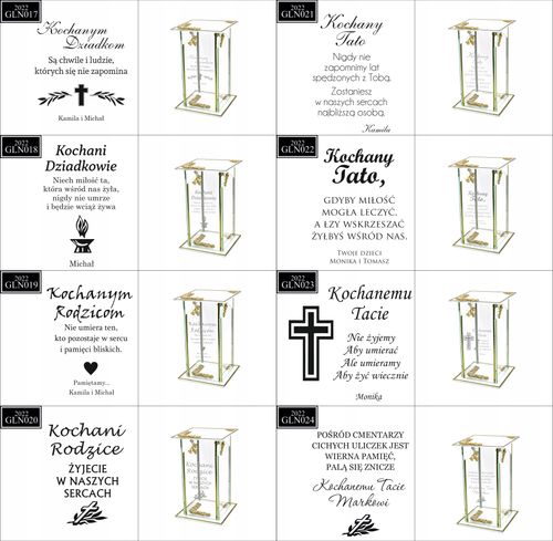 Ekskluzywny znicz szklany złoto biały PERSONALIZOWANY GRAWER dla SYNA na Arena.pl