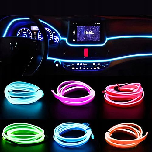 Zestaw Oświetlenia Do Wnętrza Auta Światłowód Ambiente RGB 7M Aplikacja na Arena.pl