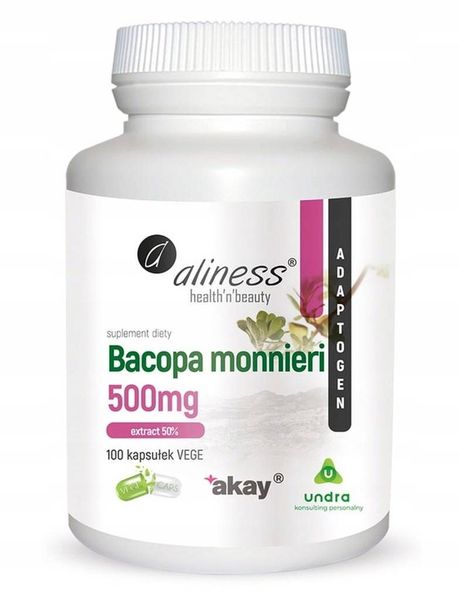 ALINESS Bacopa Monnieri BAKOPA extract 50%, 500 mg zdjęcie 1
