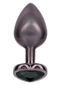 diamond heart plug large black