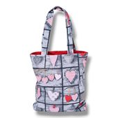 Torba na zakupy bawełniana shopperka eko torba shopper torba zakupowa serca