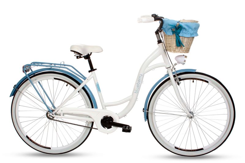 Damski rower miejski Goetze Blueberry 28 + kosz / Białobłękitny Arena.pl