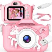 Aparat Cyfrowy Dla Dzieci Kamera Gry + Smycz Etui