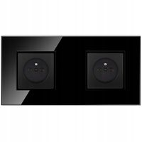 GNIAZDO GNIAZDKO PODWÓJNE CZARNE SZKLANE Z BOLCEM KONTAKT SZKŁO PREMIUM