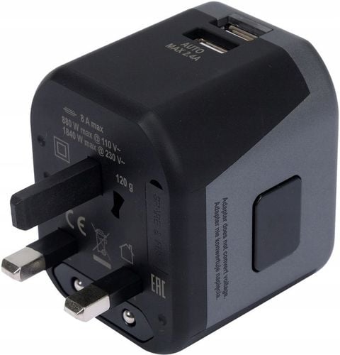 YATO ADAPTER PODRÓŻNY WTYCZKA PRZEJŚCIÓWKA Z ŁADOWARKĄ 2XUSB USA UK EU na Arena.pl