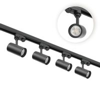 Zestaw szynowy 3 fazowy szyna 1m+1m, 4x Lampa, łącznik prosty CZARNY