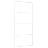 Drzwi przesuwne, szkło ESG i aluminium, 90x205 cm, białe