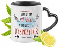 Dla Dyspozytora Kubek Czarny Z Uszkiem W Kształcie Serca Na Prezent