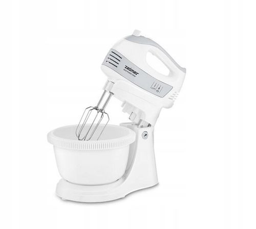 MIKSER RĘCZNY ZHM 2459S Z MISĄ 700W BIAŁY 4 KOŃCÓWKI ROBOT KUCHENNY na Arena.pl