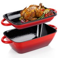 Brytfanna Żeliwna Emaliowana Brytfanka Gęsiarka Garnek Patelnia 2w1