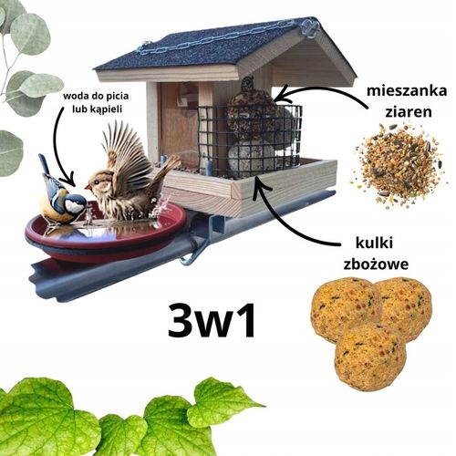 Karmnik dla ptaków na balkon Impregnowany SOLIDNY Poidło - Producent na Arena.pl