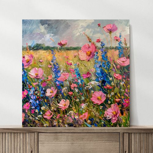 Obraz na płótnie kwiaty polne 100x100 cm na Arena.pl