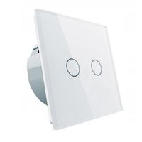 DOTYKOWY WŁĄCZNIK WIFI IP54 BIAŁY SZKLANY SMART LIFE 2 PRZYCISKI