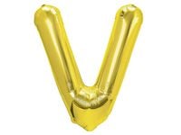 Balon foliowy „litera V”, złota, 40 cm [balon na powietrze]