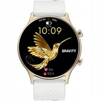 Zegarek DAMSKI SMARTWATCH GRAVITY Z POŁĄCZENIAMI KROKOMIERZEM MUZYKĄ PULSEM
