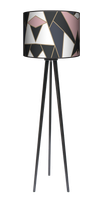 Lampa podłogowa - stojąca drewniana trójnóg duża - Mozaika pastel