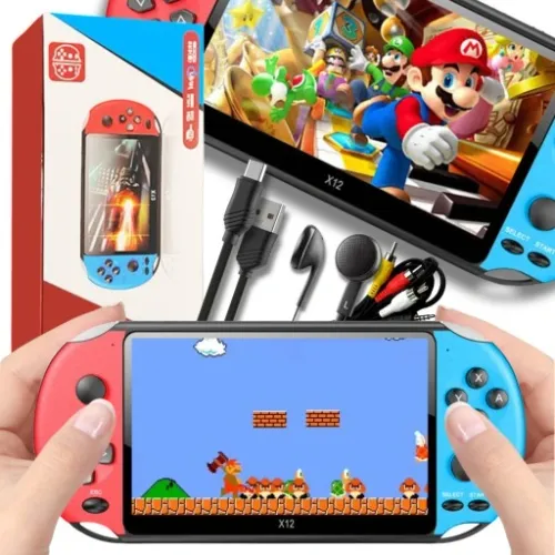 Konsola Przenośna do gier BEZPRZEWODOWA Polskie MENU 5000 GIER Retro x12 na Arena.pl