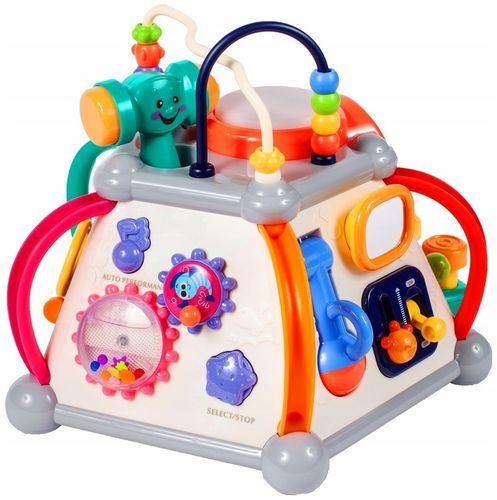 Kostka edukacyjna interaktywna sensoryczna multikostka gra dźwięki sorter na Arena.pl