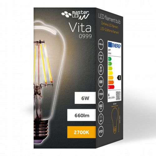 ŻARÓWKA LED E27 FILAMENT EDISON RETRO OZDOBNA 6W zdjęcie 2