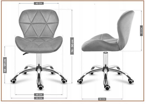 Krzesło obrotowe do biurka ucznia gabinetu regulowane welurowe Lugano.pro na Arena.pl