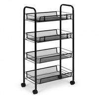 METALOWY REGAŁ MODERNHOME MOBILNY 4 PÓŁKI NA KÓŁKACH