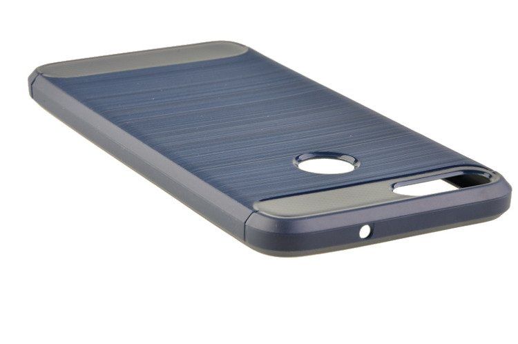 Wytrzymałe etui Back Case Carbon do HUAWEI P Smart niebieski zdjęcie 4