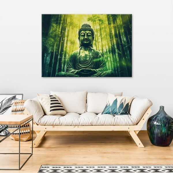 Emaga Obraz na płótnie, Budda i bambusy zen - 60x40 zdjęcie 2
