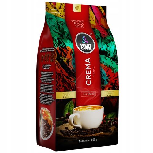Kawa ziarnista - Crema Tropic - 100% Arabica 1kg Świeżo Palona WEST CAFFEE na Arena.pl