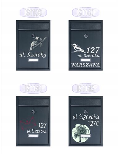 SKRZYNKA NA LISTY POCZTOWA stal z nadrukiem UV adres numer domu miejscowość na Arena.pl