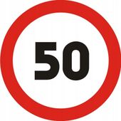 ZNAK DROGOWY 60cm ogranicznie prędkości 50 km/h