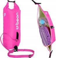 BOJKA DO PŁYWANIA BOJA ASEKURACYJNA TRIATHLONOWA DWUKOMOROWA RÓŻOWA BEON