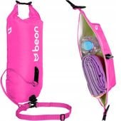 BOJKA DO PŁYWANIA BOJA ASEKURACYJNA TRIATHLONOWA DWUKOMOROWA RÓŻOWA BEON