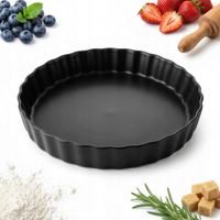 FORMA DO PIECZENIA CIASTA TARTY PIZZY CERAMICZNA ŻAROODPORNA CZARNA Ø 25 CM