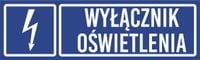 Tabliczka informacyjna - Wyłącznik oświetlenia grawer piktogram 20x6 cm
