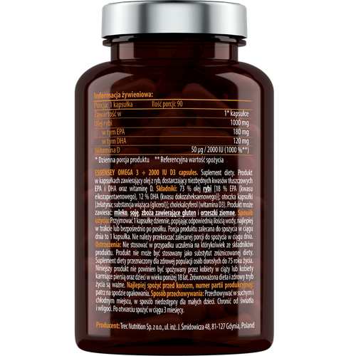Essensey - Omega 3 + 2000 IU D3 - 90 kaps. na Arena.pl