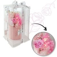 bukiet zapachowych kwiatów mydlanych w pudełku na prezent, świecące led