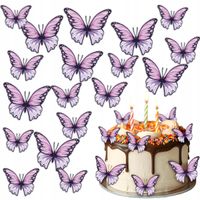 MOTYLE WAFLOWE OZDOBA NA TORT RÓŻOWE KOLOROWE PIĘKNE MOTYLKI